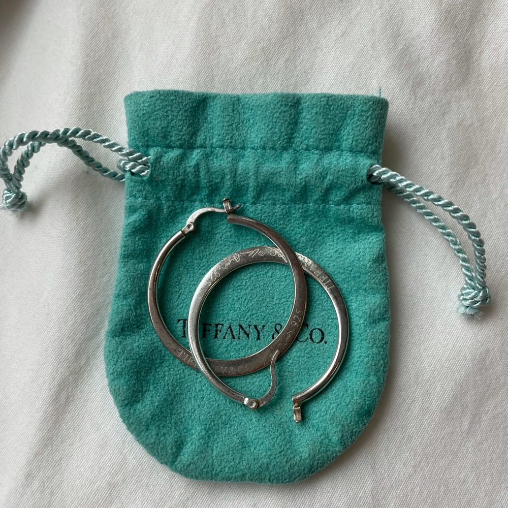 Elsa Peretti Tiffany silver hoop earrings